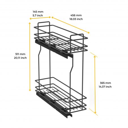 Porte-bouteilles latéral extractible TitaneMax avec fermeture amortie pour caisson de 200 mm, Gris anthracite Porte-bouteilles latéral extractible TitaneMax avec fermeture amortie pour caisson de 200 mm, Gris anthracite