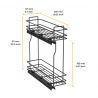 Porte-bouteilles latéral extractible TitaneMax avec fermeture amortie pour caisson de 200 mm, Gris anthracite Porte-bouteilles latéral extractible TitaneMax avec fermeture amortie pour caisson de 200 mm, Gris anthracite