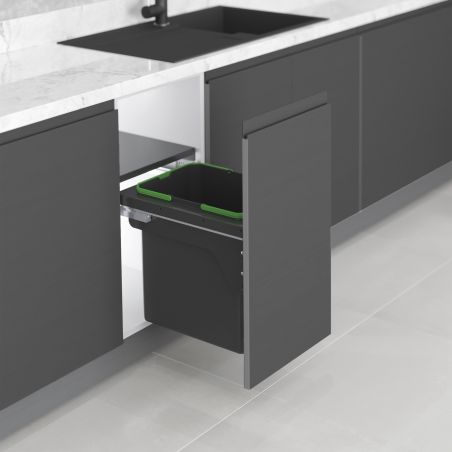 Recycle 35L poubelle de recyclage avec montage latéral, Gris anthracite Recycle 35L poubelle de recyclage avec montage latéral, Gris anthracite