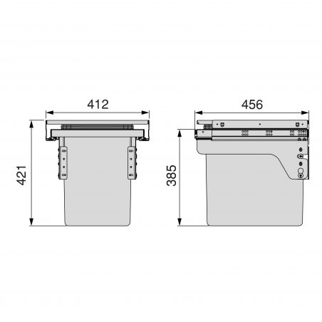 Recycle 35L poubelle de recyclage avec montage latéral, Gris anthracite Recycle 35L poubelle de recyclage avec montage latéral, Gris anthracite