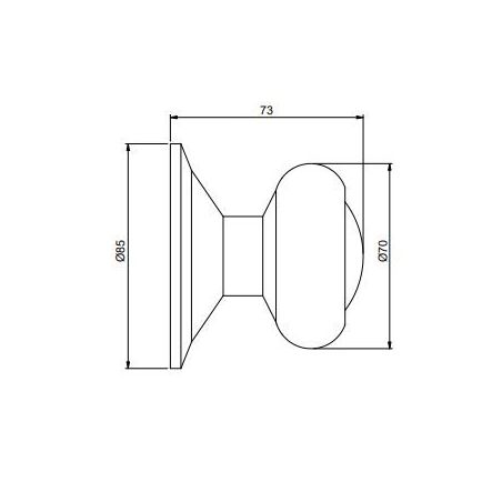 Bouton de porte d'entrée, Modèle Fedora, Ø70mm, Acier inoxydable, Nickel satiné Bouton de porte d'entrée, Modèle Fedora, Ø70mm, Acier inoxydable, Nickel satiné