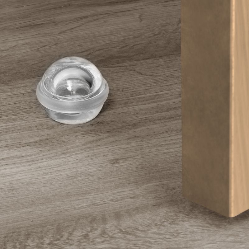 Lot de 6 butées de porte adhésives, fixation au sol, Transparent