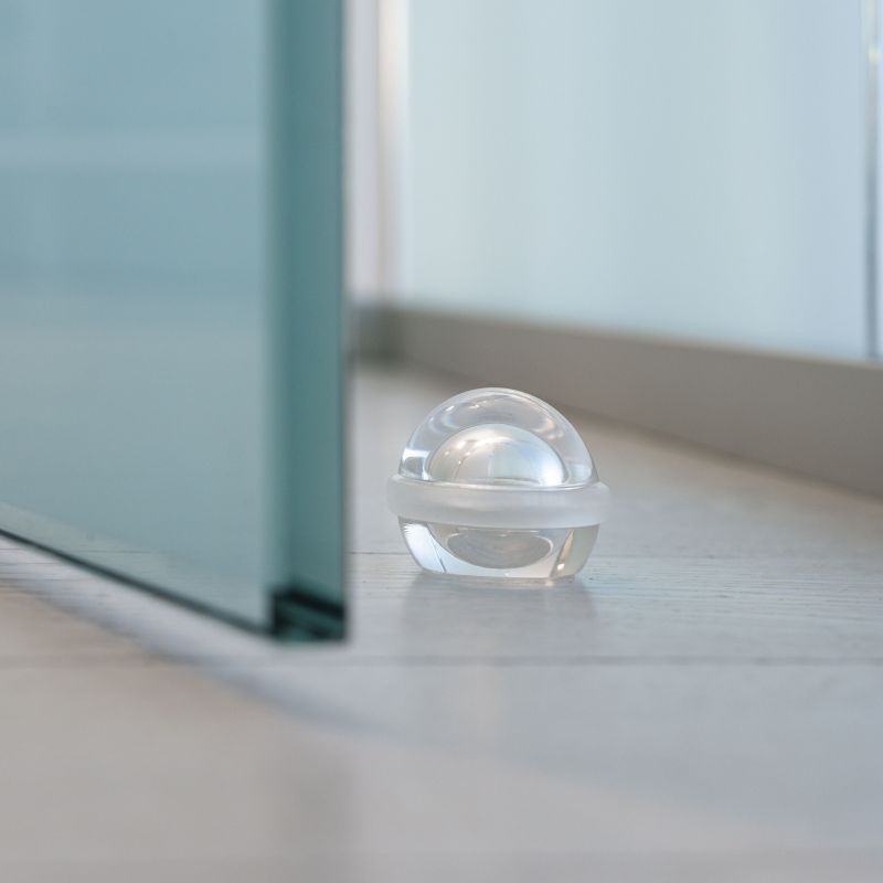 Lot de 6 butées de porte adhésives, fixation au sol, Transparent