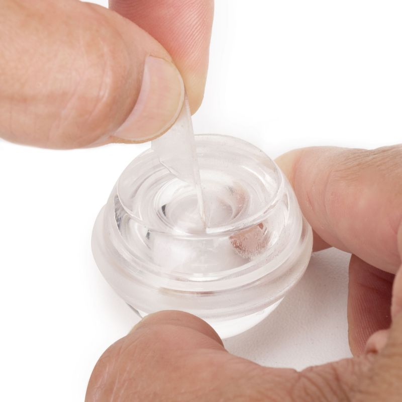 Lot de 6 butées de porte adhésives, fixation au sol, Transparent