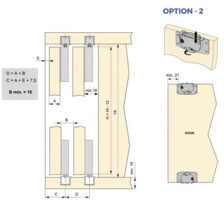 Kit de ferrures Flow2 pour placard 2 portes coulissantes avec rails encastrés 2,35m, panneaux non inclus, Noir Kit de ferrures Flow2 pour placard 2 portes coulissantes avec rails encastrés 2,35m, panneaux non inclus, Noir