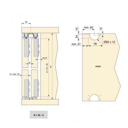 Kit de ferrures Flow2 pour placard 2 portes coulissantes avec rails de surface 2,35m, panneaux non inclus, Noir Kit de ferrures Flow2 pour placard 2 portes coulissantes avec rails de surface 2,35m, panneaux non inclus, Noir