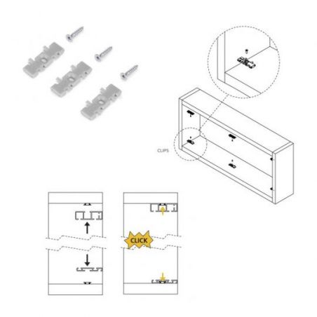 Kit de ferrures Flow2 pour placard 2 portes coulissantes avec rails de surface 2,35m, panneaux non inclus, Noir Kit de ferrures Flow2 pour placard 2 portes coulissantes avec rails de surface 2,35m, panneaux non inclus, Noir