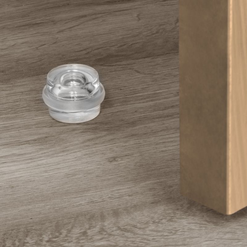 Lot de 6 butées de porte cylindriques adhésives, fixation au sol, Transparent