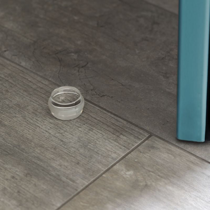 Lot de 6 butées de porte cylindriques adhésives, fixation au sol, Transparent