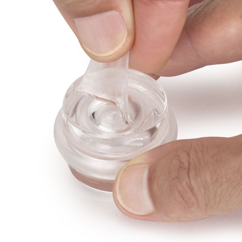 Lot de 6 butées de porte cylindriques adhésives, fixation au sol, Transparent