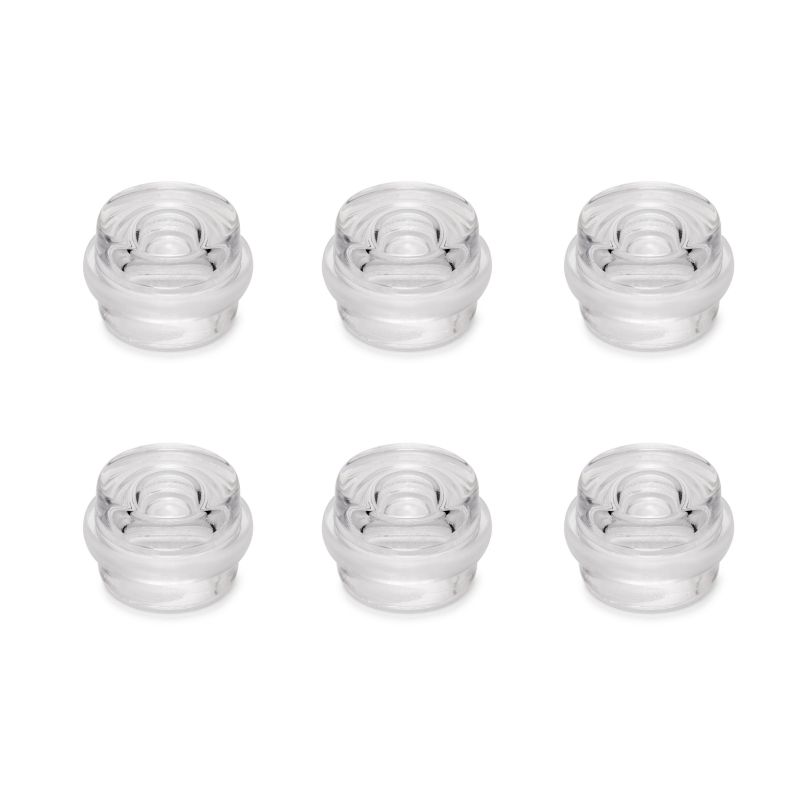 Lot de 6 butées de porte cylindriques adhésives, fixation au sol, Transparent