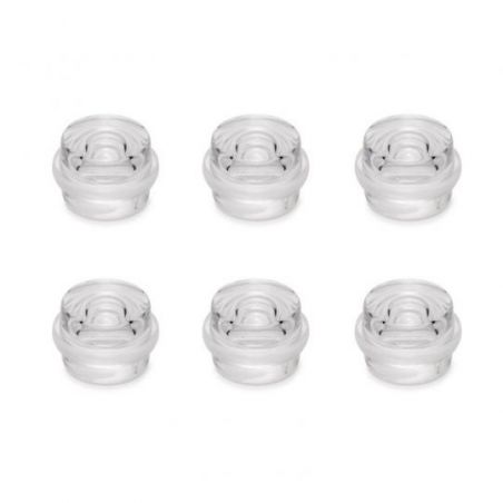 Lot de 6 butées de porte cylindriques adhésives, fixation au sol, Transparent Lot de 6 butées de porte cylindriques adhésives, fixation au sol, Transparent