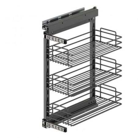 Chariot coulissant TitaneStar avec amortisseur pour caisson de 300 mm, Gris anthracite Chariot coulissant TitaneStar avec amortisseur pour caisson de 300 mm, Gris anthracite
