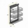 Chariot coulissant TitaneStar avec amortisseur pour caisson de 300 mm, Gris anthracite Chariot coulissant TitaneStar avec amortisseur pour caisson de 300 mm, Gris anthracite