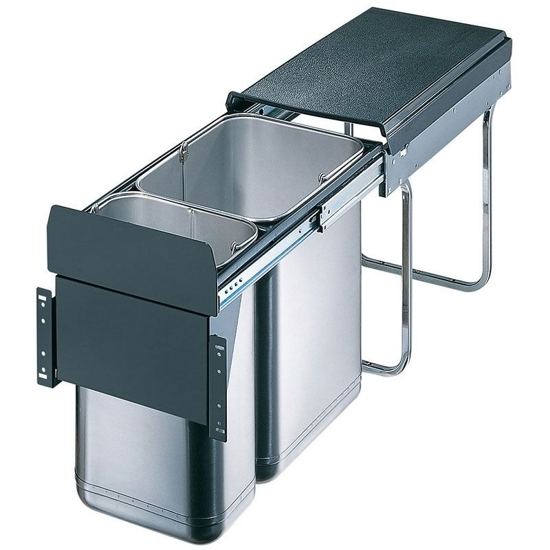 Poubelle coulissante 30L 2 bacs