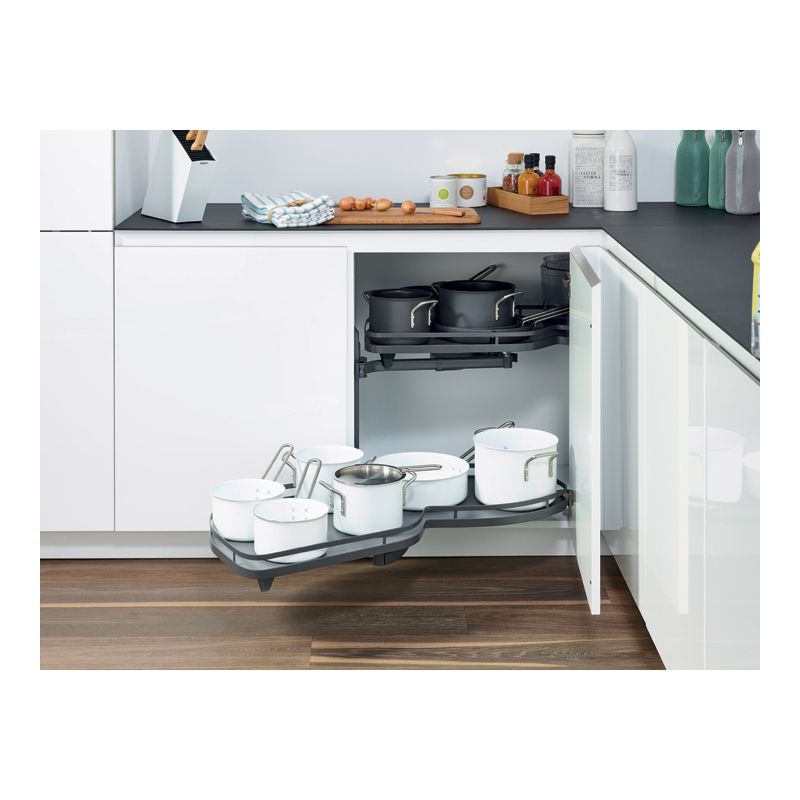 Ferrure Lemans II Arena Style Anthracite Sens Gauche avec amortisseur pour porte de 600 mm