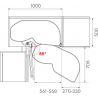 Ferrure Lemans II Arena Style Anthracite Sens Gauche avec amortisseur pour porte de 600 mm Ferrure Lemans II Arena Style Anthracite Sens Gauche avec amortisseur pour porte de 600 mm