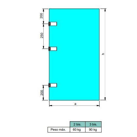Charnière 40 mm pour porte en verre avec garniture, pour porte de 8-12mm, Anodisé mat Charnière 40 mm pour porte en verre avec garniture, pour porte de 8-12mm, Anodisé mat