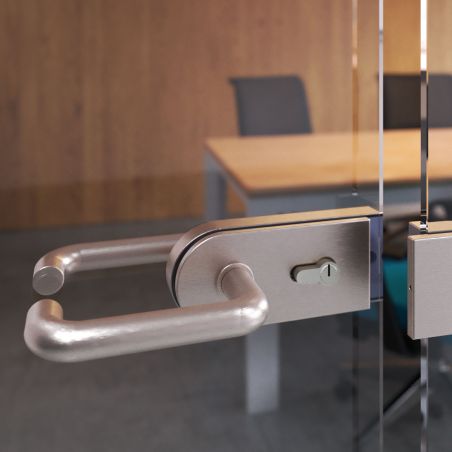 Poignées pour serrure de porte en verre, Modèle en U, Acier inoxydable Poignées pour serrure de porte en verre, Modèle en U, Acier inoxydable