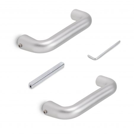 Poignées pour serrure de porte en verre, Modèle en U, Anodisé mat Poignées pour serrure de porte en verre, Modèle en U, Anodisé mat