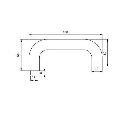 Poignées pour serrure de porte en verre, Modèle en U, Anodisé mat Poignées pour serrure de porte en verre, Modèle en U, Anodisé mat