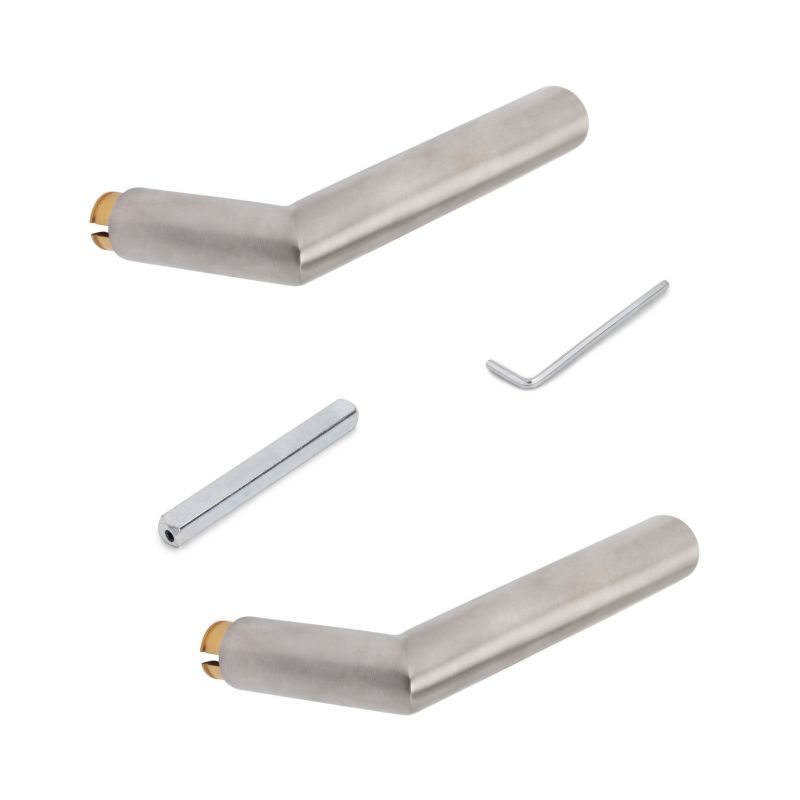 Poignées pour serrure de porte en verre, Modèle en L-R, Acier inoxydable