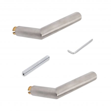 Poignées pour serrure de porte en verre, Modèle en L-R, Acier inoxydable Poignées pour serrure de porte en verre, Modèle en L-R, Acier inoxydable