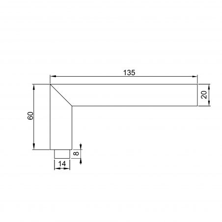 Poignées pour serrure de porte en verre, Modèle en L-R, Acier inoxydable Poignées pour serrure de porte en verre, Modèle en L-R, Acier inoxydable