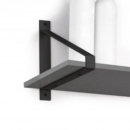 Jeu de 2 supports Shelf pour étagères en bois, forme triangulaire, Noir Jeu de 2 supports Shelf pour étagères en bois, forme triangulaire, Noir