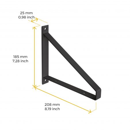 Jeu de 2 supports Shelf pour étagères en bois, forme triangulaire, Noir Jeu de 2 supports Shelf pour étagères en bois, forme triangulaire, Noir
