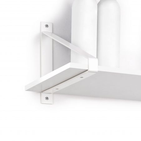 Jeu de 2 supports Shelf pour étagères en bois, forme triangulaire, Blanc Jeu de 2 supports Shelf pour étagères en bois, forme triangulaire, Blanc