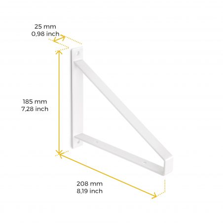 Jeu de 2 supports Shelf pour étagères en bois, forme triangulaire, Blanc Jeu de 2 supports Shelf pour étagères en bois, forme triangulaire, Blanc