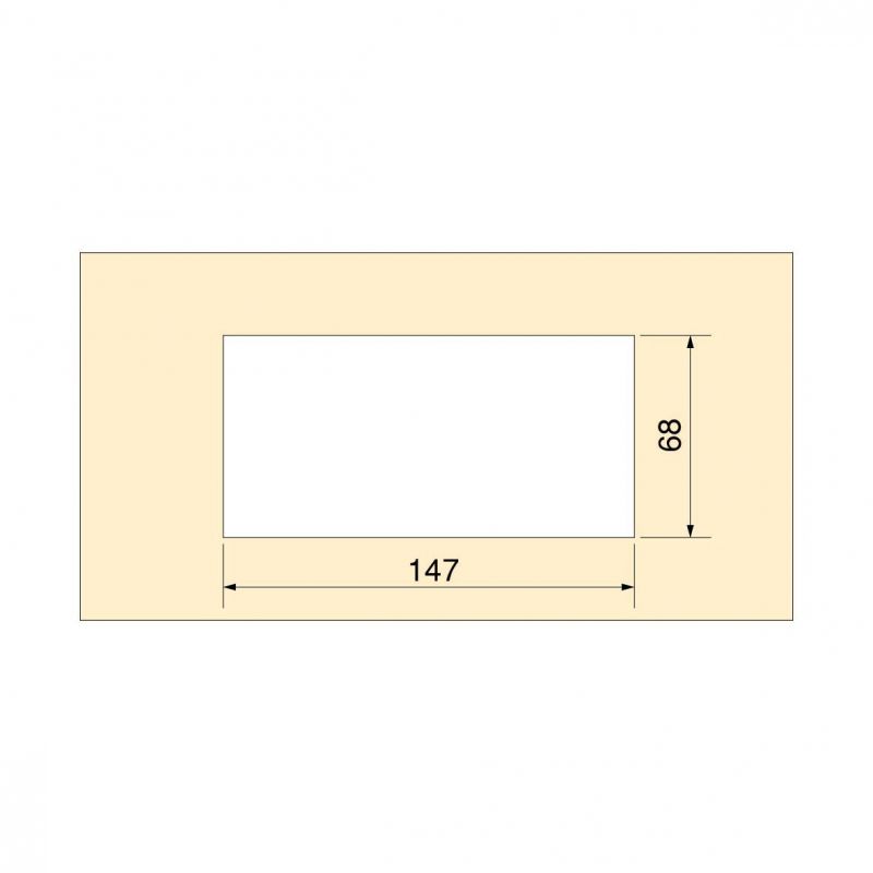 Passe-câbles de table Quadrum rectangulaire, 159x80mm, à encastrer, Blanc