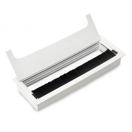Passe-câbles de table Quadrum rectangulaire, 269x80mm, à encastrer, Blanc Passe-câbles de table Quadrum rectangulaire, 269x80mm, à encastrer, Blanc