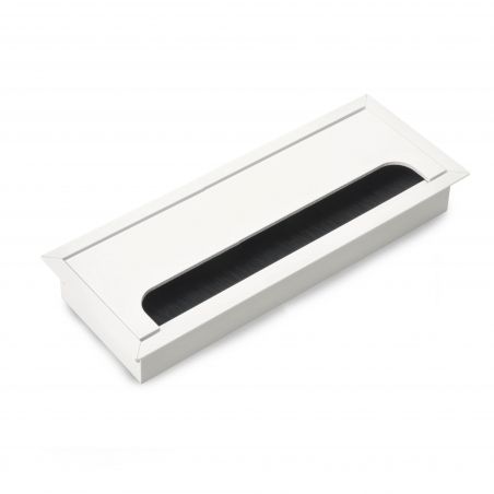 Passe-câbles de table Quadrum rectangulaire, 269x80mm, à encastrer, Blanc Passe-câbles de table Quadrum rectangulaire, 269x80mm, à encastrer, Blanc
