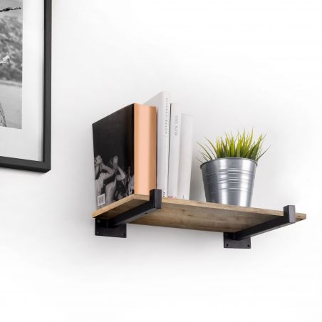 Jeu de 2 supports Shelf pour étagères en bois, droit avec tube carré, Noir Jeu de 2 supports Shelf pour étagères en bois, droit avec tube carré, Noir