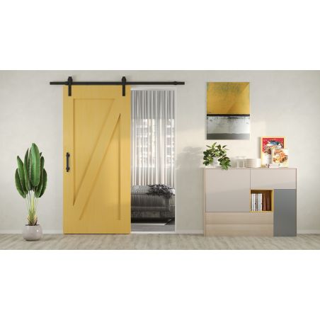 Poignée Pasadena pour porte coulissante en bois, Longueur 240 mm, Tige 180 mm, Noir Poignée Pasadena pour porte coulissante en bois, Longueur 240 mm, Tige 180 mm, Noir