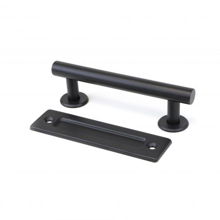 Poignée Pasadena pour porte coulissante en bois, Longueur 240 mm, Tige 180 mm, Noir Poignée Pasadena pour porte coulissante en bois, Longueur 240 mm, Tige 180 mm, Noir