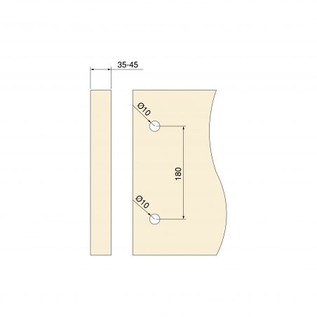 Poignée Pasadena pour porte coulissante en bois, Longueur 240 mm, Tige 180 mm, Noir Poignée Pasadena pour porte coulissante en bois, Longueur 240 mm, Tige 180 mm, Noir
