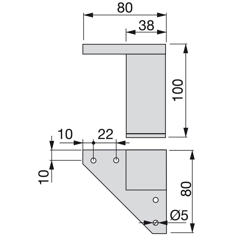 Lot de 4 pieds Alumix1 pour meuble, hauteur 100mm, Chromé