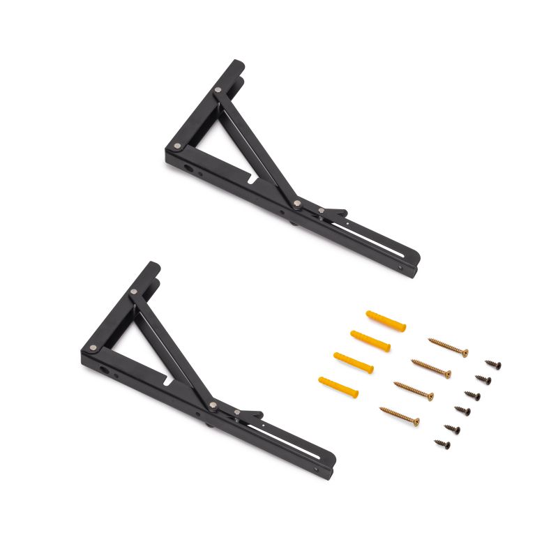 Jeu de 2 supports relevables, longueur 303mm, Noir