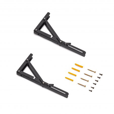 Jeu de 2 supports relevables, longueur 303mm, Noir Jeu de 2 supports relevables, longueur 303mm, Noir