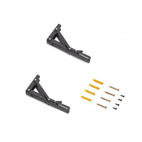 Jeu de 2 supports relevables , longueur 203mm, Noir Jeu de 2 supports relevables , longueur 203mm, Noir