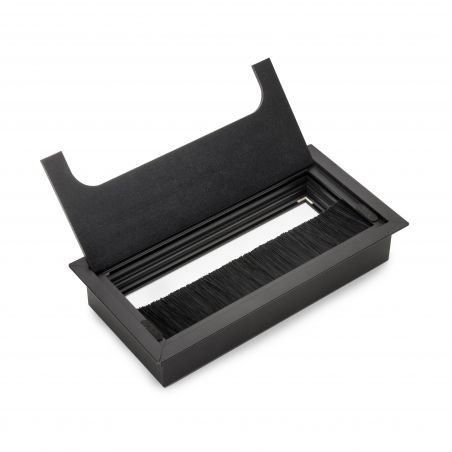 Passe-câbles de table Quadrum rectangulaire, 159x80mm, à encastrer, Noir Passe-câbles de table Quadrum rectangulaire, 159x80mm, à encastrer, Noir