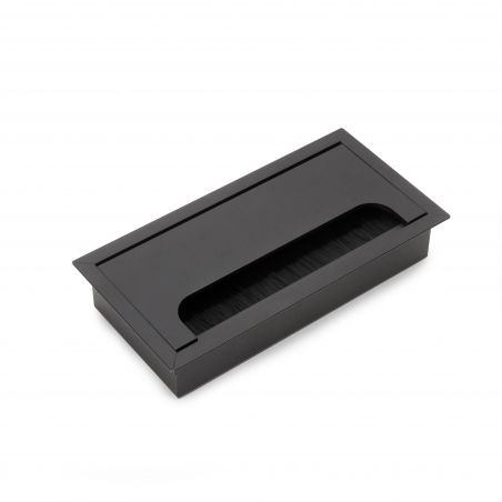 Passe-câbles de table Quadrum rectangulaire, 159x80mm, à encastrer, Noir Passe-câbles de table Quadrum rectangulaire, 159x80mm, à encastrer, Noir