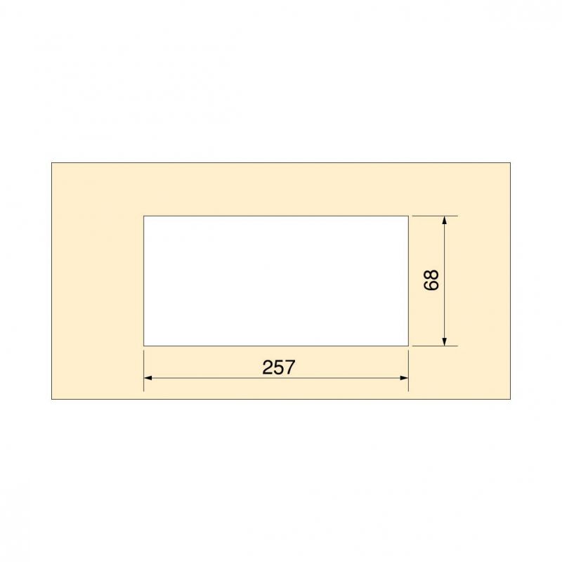 Passe-câbles de table Quadrum, rectangulaire, 269x80mm, à encastrer, Noir