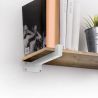 Jeu de 2 supports Shelf pour étagères en bois, droit avec tube carré, Blanc Jeu de 2 supports Shelf pour étagères en bois, droit avec tube carré, Blanc