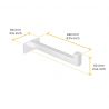 Jeu de 2 supports Shelf pour étagères en bois, droit avec tube carré, Blanc Jeu de 2 supports Shelf pour étagères en bois, droit avec tube carré, Blanc