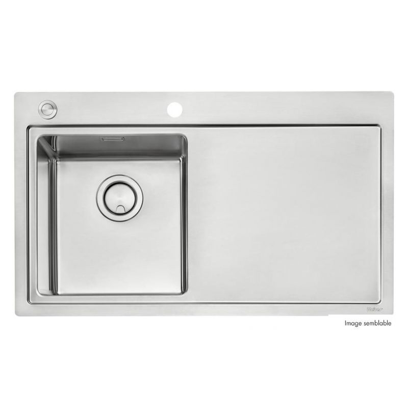 Corno Ora, Evier encastrable bac à droite, acier inox