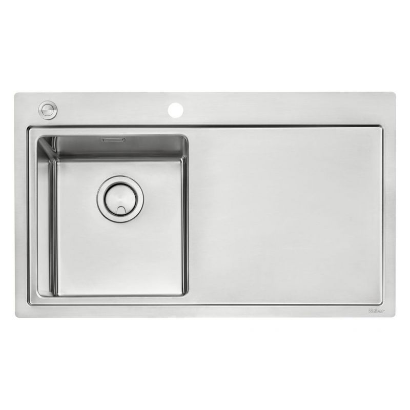 Corno Ora, Evier encastrable bac à gauche, acier inox